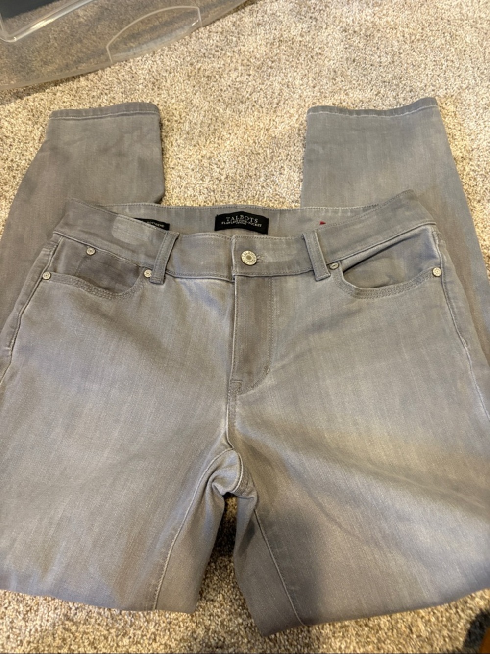 Talbots Women's Light Gray Straight-Leg Jeans